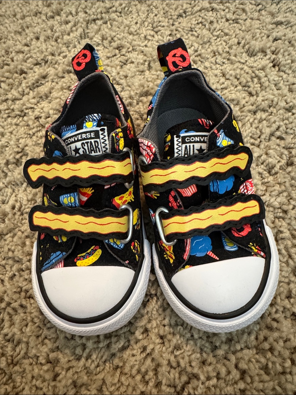 Converse Kids' All Star Black Hot Dog Print Velcro Sneaker